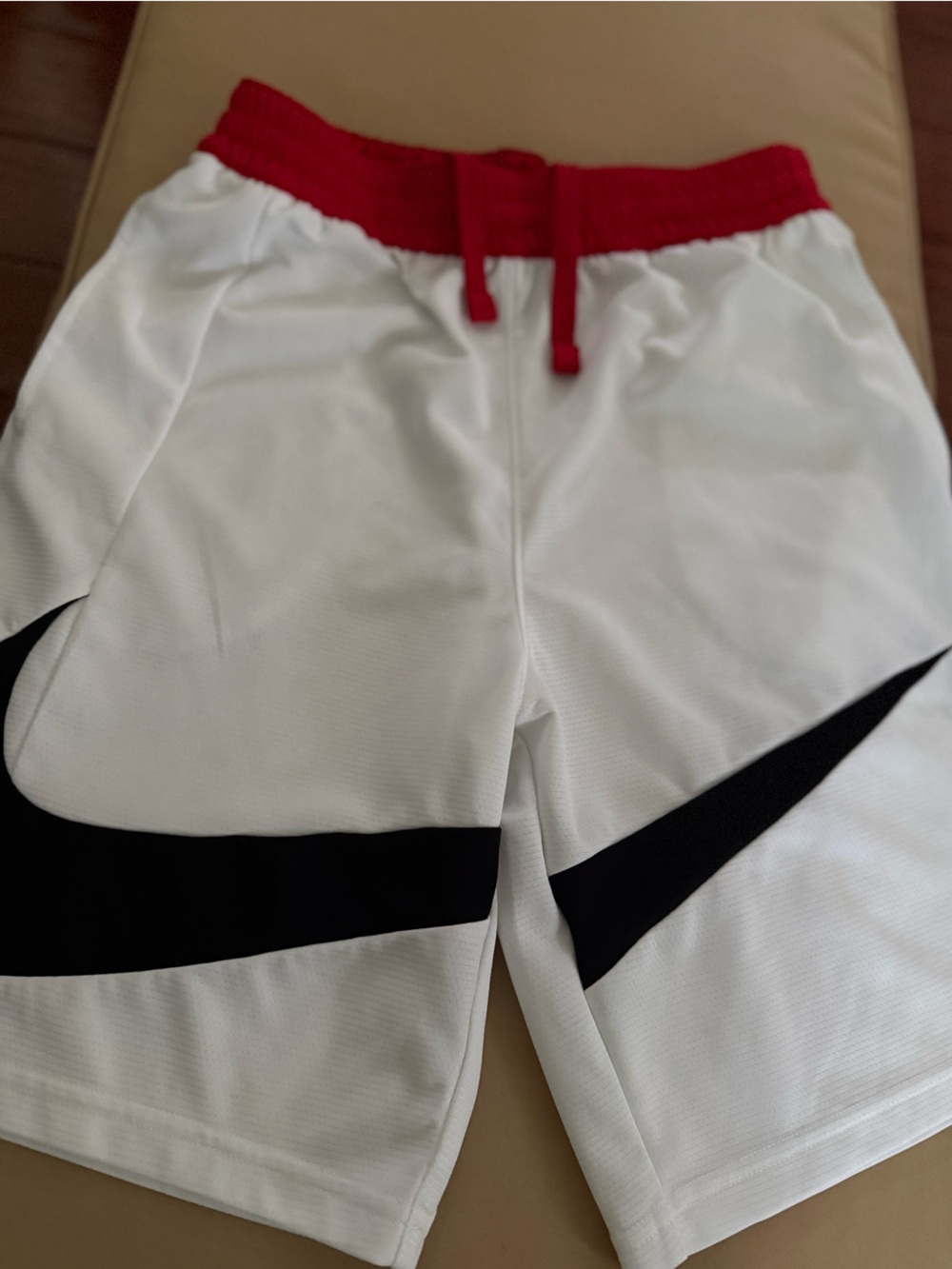Nike White, Black & Red Kids Athletic Shorts